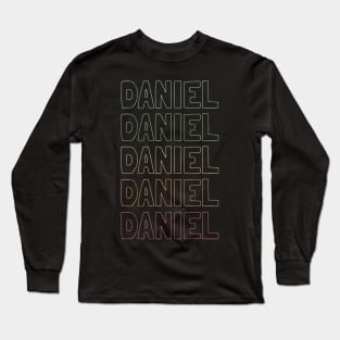 Daniel Name Pattern Long Sleeve T-Shirt